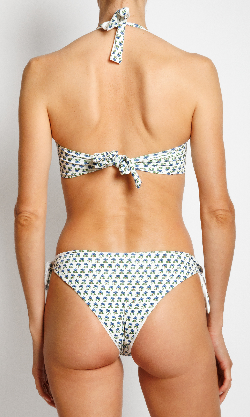 THE GUSTY <br> Square ring bikini in Lily Flower print<br> Blue Lily - Image 2